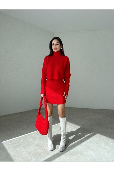 popibutik FINGER SPLIT Detailed Ribbed Knitwear Set