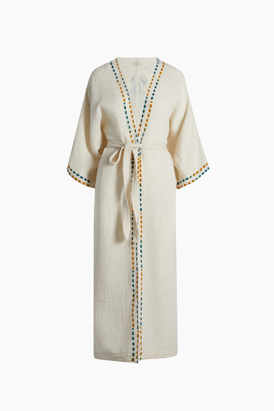 İKİKIZ Crinkle Renkli Kimono