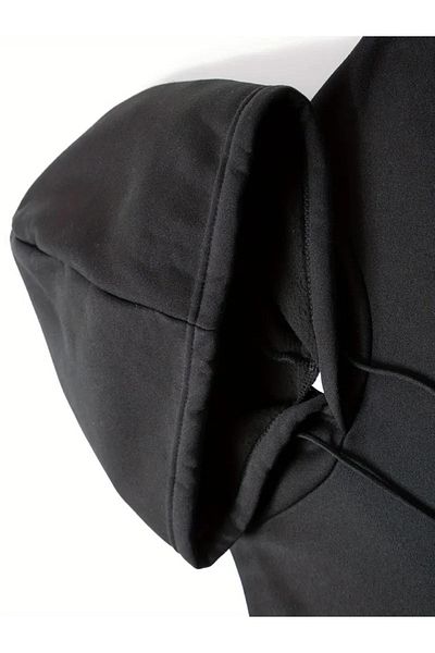CAST COLLECTİON Relaxed Fit Unisex Black Sweatshirt - Hooded Set of 2
