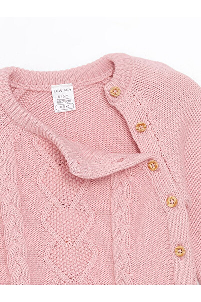 LC Waikiki Bisiklet Yaka Uzun Kollu Desenli Kız Bebek Hırka ve Eşofman Altı