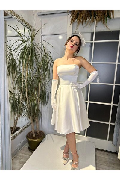 Abiye's NİKAH ELBİSESİ NİŞAN SÖZ KINA AFTER PARTİ BEYAZ ABİYE bekarlığa veda  TÜYLÜ