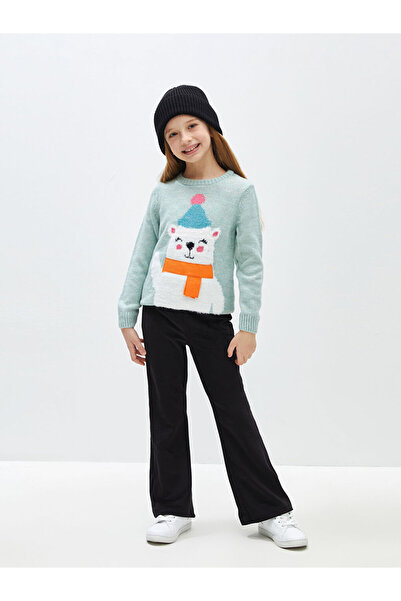 LC Waikiki Crew Neck Patterned Long Sleeve Girl's Knitwear Sweater