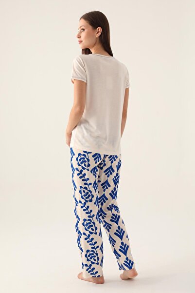 Arnetta Life Text Printed Γυναικεία Σετ Πυτζάμες, 100% Βαμβάκι