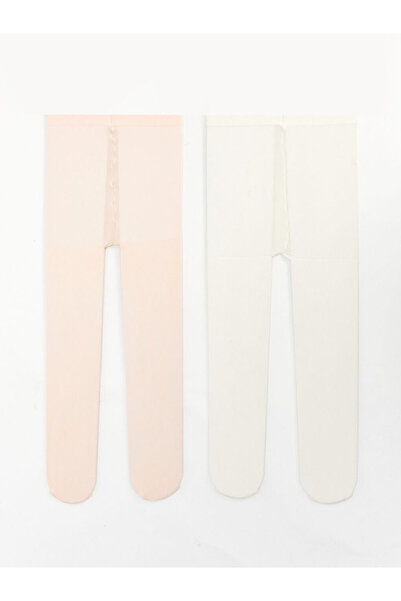 LC Waikiki مجموعة جوارب طويلة أساسية مكونة من قطعتين للفتيات الصغيرات