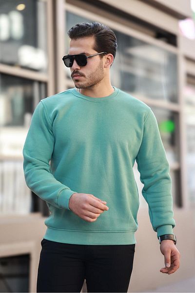 comstar Ανδρικό Oversize Basic Βαμβακερό Χειμερινό Πράσινο Φαρδύ Φούτερ