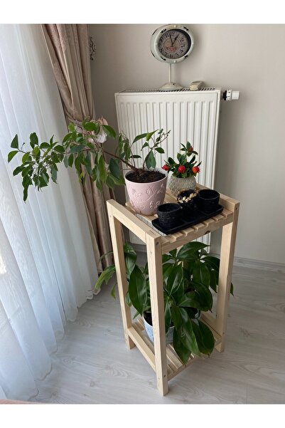 ÇağlaDesign Ahşap 2 Raflı - Çiçeklik 77*35*30