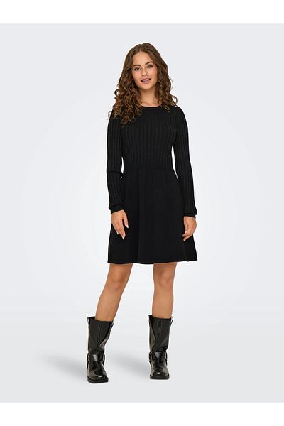 ONLY Onlfia Ls Cable Dress Knt Noos Cable Knit Crew Neck Mini Knitwear Dress