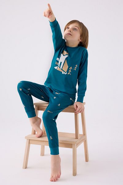 Rolypoly Boy's Pajama Set - Single Jersey Woven