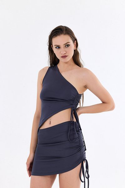 Nineteen Brand Gathered Mini Skirt