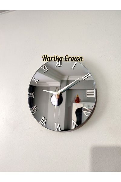 harika crown gerçek aynalı dekoratif duvar saati (masa veya duvar saati) 25 cm