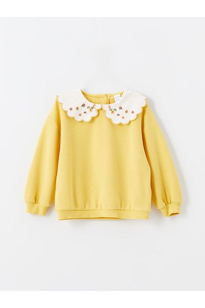 LC Waikiki Lw - Baby Collar Embroidered Girl's Sweatshirt