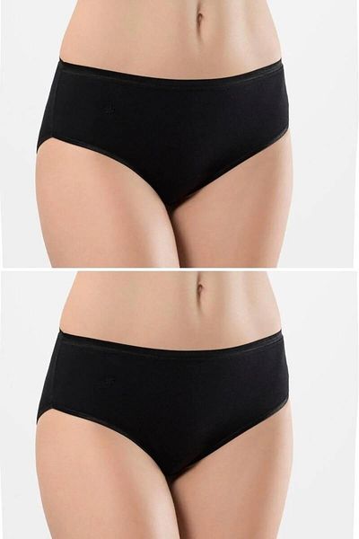 TÜREN Set de 2 chiloți bikini pentru femei, fără sudură, 100% bumbac