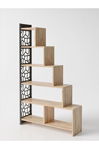 Wood'n Love Silva Metal Merdiven Kitaplık - Atlantik Çam / Siyah
