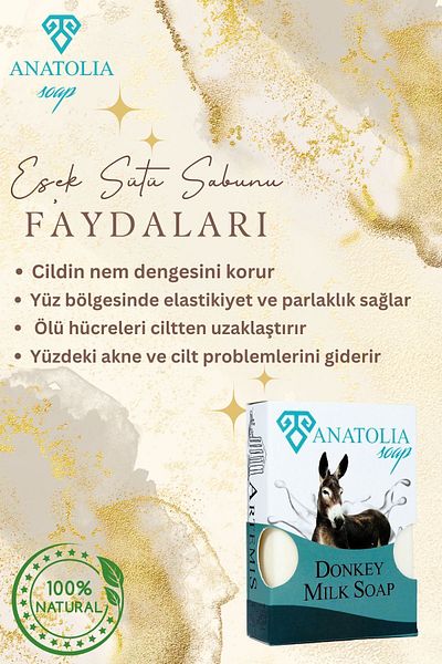 Anatolia Soap 100g Collagen - Donkey Milk Soap, Rejuvenates Skin, Removes Wrinkles