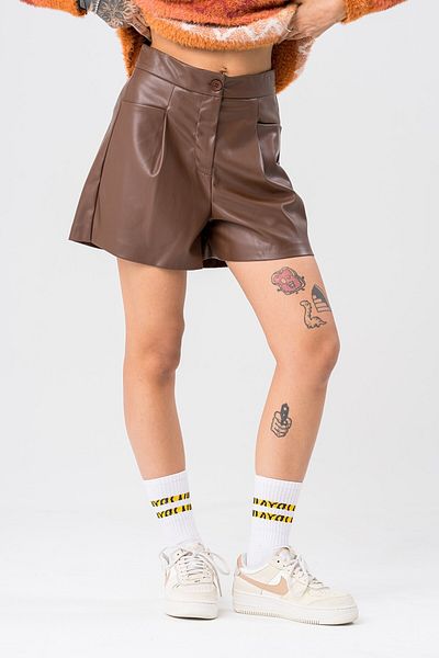 go gang own Дамски къси панталони с кожен джоб Agatha