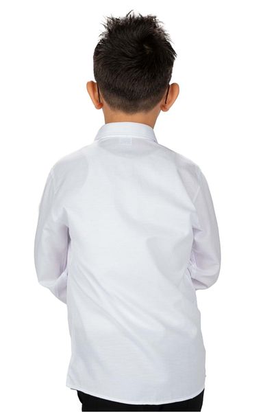 Mnk Baby&Kids Cămașă pentru băieți de culoare uni MNK0575 ALB