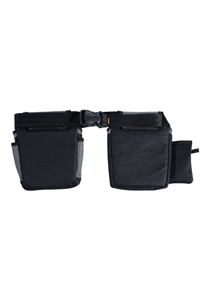 Probag Twin Tool and Toolbelt Bag - Double Compartment, 11 Pockets, Waterproof Impertex Linen