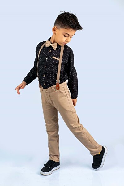 Mnk Baby&Kids Baskılı Oxford Erkek Çocuk Takım MNK0479 SİYAH