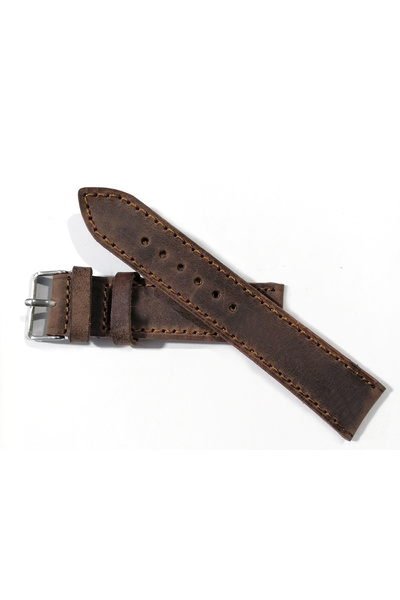 FADO Greyzi Leather - 22 mm Brown Watch Band, Suitable for Any Watch and Fossil