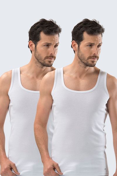 Cacharel 1501 White 2-Piece Ribbed Men's Athlete