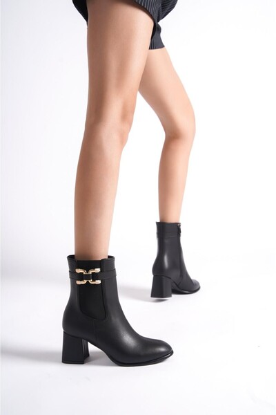 MRVN MERVINA Reta Γυναικείες μπότες και μποτάκια με αμβλύ τακούνι στο πλάι