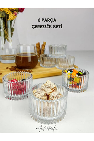 Alg Home Rayan Sultan 6 Parça Cam Çerezlik Sunum Magnolia-magnolya Kasesi