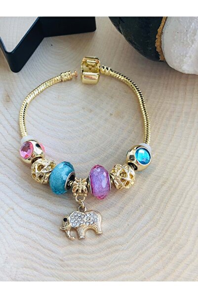 ACAR TAKI GOLD RENK MODEL FİL FİGÜRLÜ CHARM BİLEKLİK ACR5935