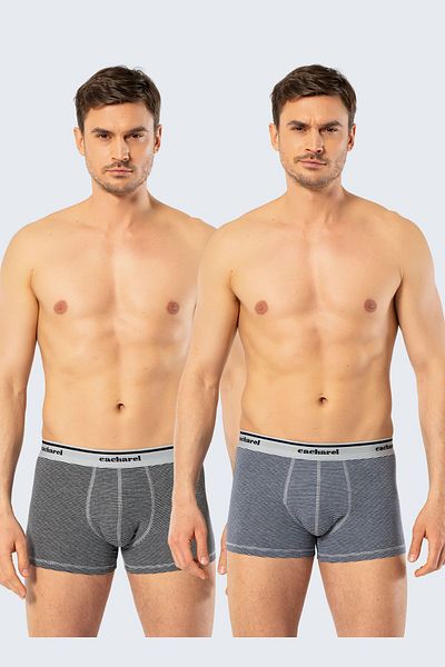 Cacharel Ανδρικά ριγέ μπόξερ 1319 Black Navy Blue