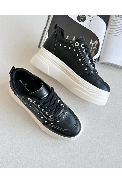 Zuum Pantofi de damă Sode cu toc ascuns în interior cu talpă groasă - negru