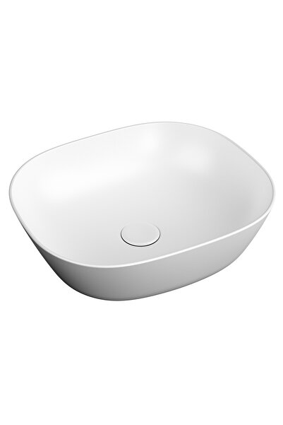 VitrA Plural 7810B401-0016 Kare Alçak Çanak Lavabo, Clean, 45 cm, Mat Beyaz