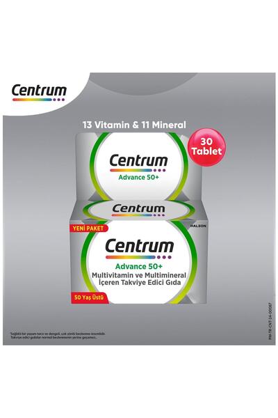 Centrum Advance Multivitamin 50+ Yaş 30'lu Tablet