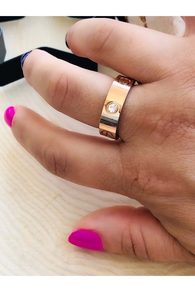 ACAR TAKI خاتم من الفولاذ بلون الورد 316l5764-9no