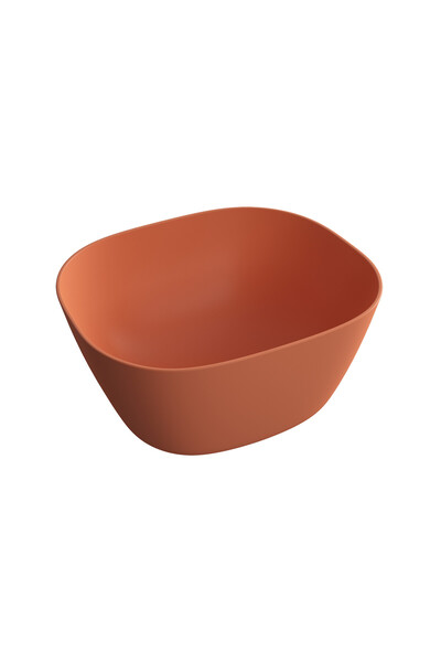 VitrA Plural 7811b477-0016 Kare Yüksek Çanak Lavabo, 45 Cm, Mat Terra Rossa