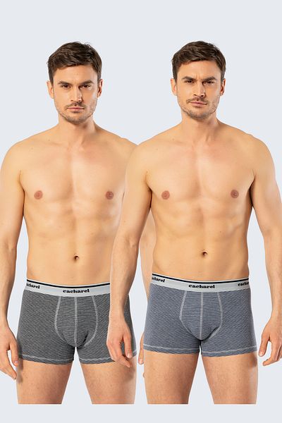 Cacharel Ανδρικά ριγέ μπόξερ 1319 Black Navy Blue