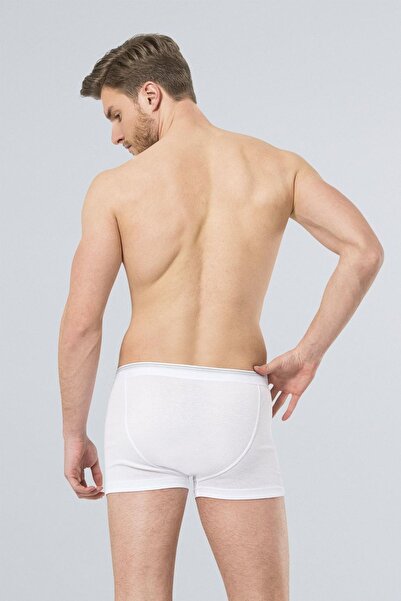 TÜREN 119 White Men's Ribbed Belted Cuffed Boxers