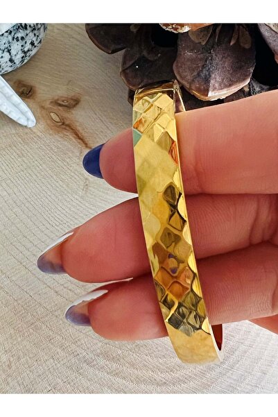 ACAR TAKI GOLD RENK BAKLAVA DESEN ÇELİK KELEPÇE ACR8143
