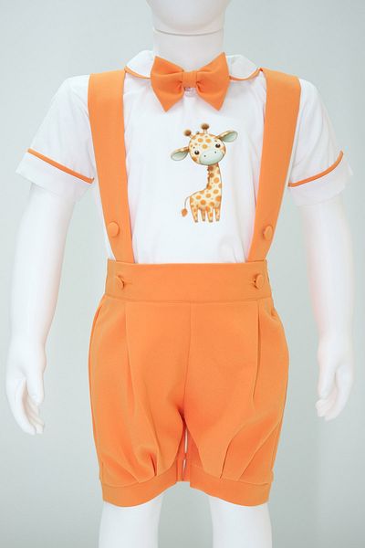 annerüyası Giraffe Printed Shorts Salopette Suit