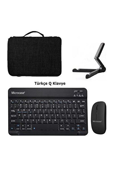 Microcase Honor Pad X8a 11 inch Tablet Uyumlu Tablet Çanta+Türkçe BT Klavye+Mouse+Tablet Standı-Siyah AL8128