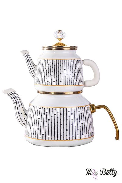 Miss Betty Vintage Drop Pattern Enamel Teapot