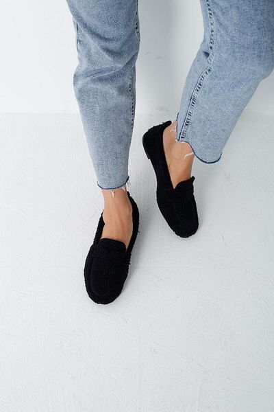 Beyond Black Teddy Plush Women's Ballerinas - Casual Bynddem04
