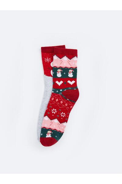 LC Waikiki Lcw Dream New Year's Themed Women's Socks 2 Pack