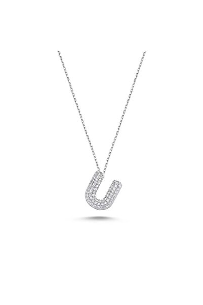 Sahira Jewelry U Harfi Zirkon Taşlı 14 K Altın Kaplama Kadın Kolye