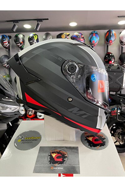 MT Thunder 4 SV Treads B5 Full Face Kırmızı Kapalı Kask