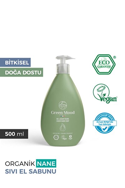 Green Mood Bitkisel Vegan Naneli Sıvı El Sabunu 500 ml Organik Nane Yağlı