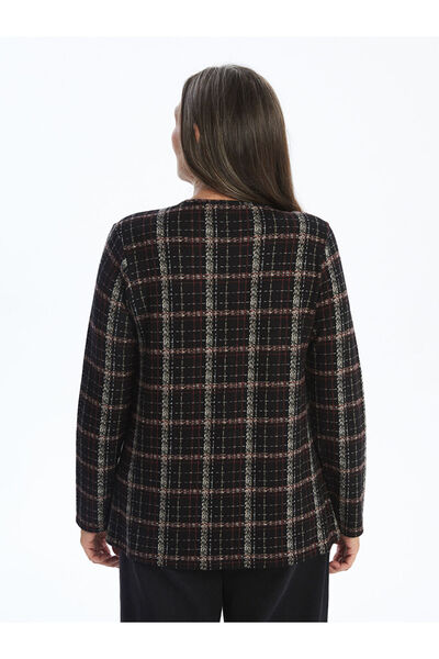 LC Waikiki LCW Bisiklet Yaka Desenli Uzun Kollu Kadın Bluz