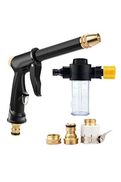 TechTic Yüksek Basınçlı Ayarlanabilir Köpük Hazneli Su Tabancası Bahçe Oto Yıkama Tabancası