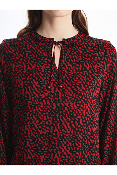 LC Waikiki Tie Collar Patterned Women's Blouse
