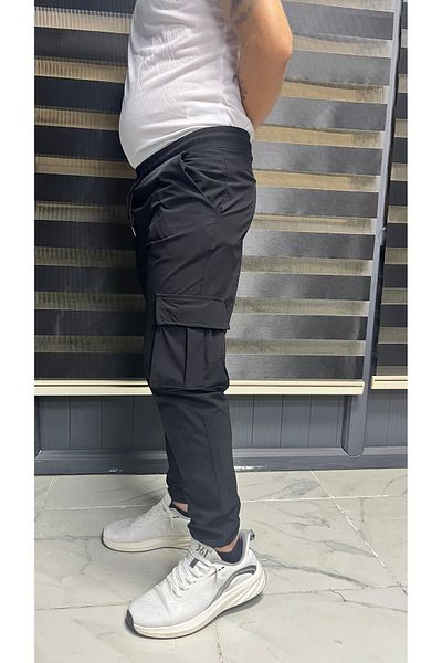 alphalife Men's Black Cargo Pocket Parachute Fabric