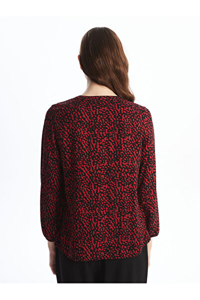 LC Waikiki Tie Collar Patterned Women's Blouse