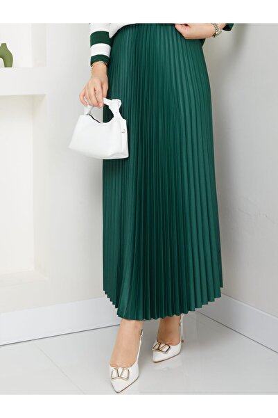 modapark.ist Fusta plisată cu aspect piele de damă